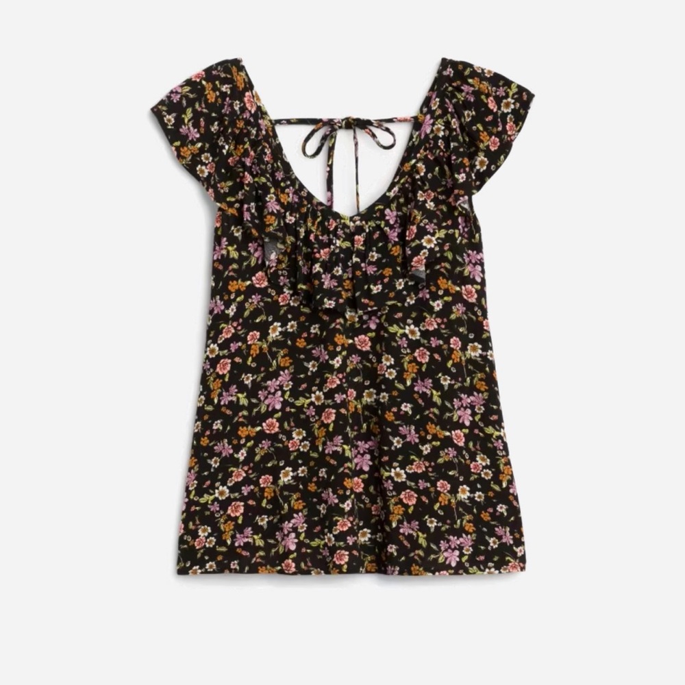 LUQ Black Floral blouse